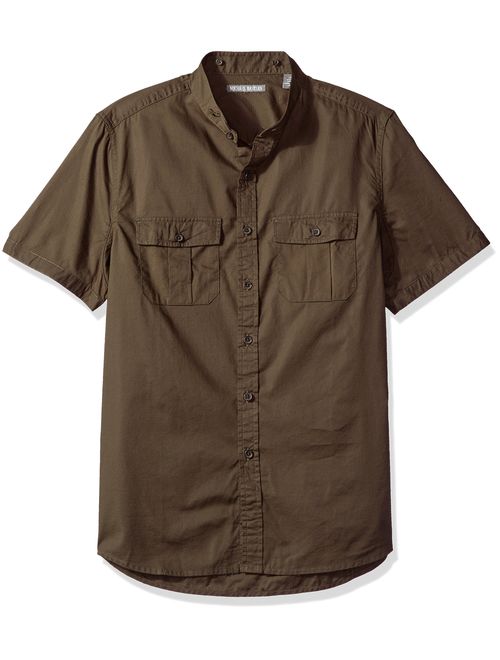 Michael Bastian Men's Short Sleeve Cotton Safari Shirt