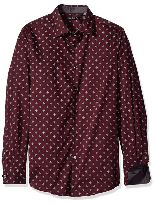 AXIST Men's Long Sleeve Foulard Print Woven Shirt