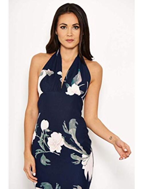 AX Paris Women's Floral Backless Fishtail Midi Dress