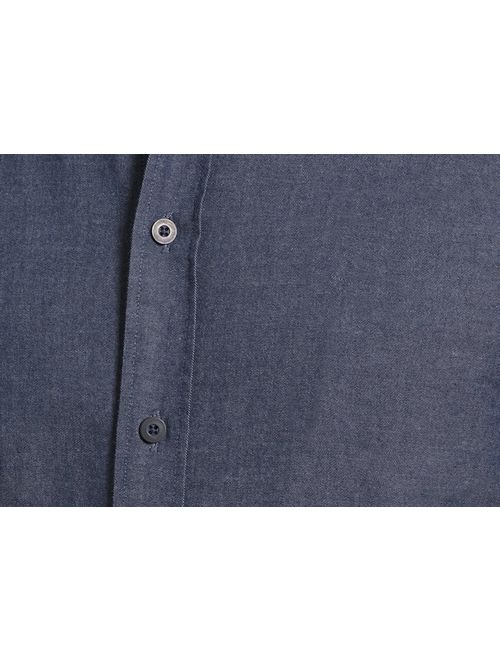 UNTUCKit Barbera Untucked Shirt for Men, Selvedge Blue Chambray, 100% Cotton