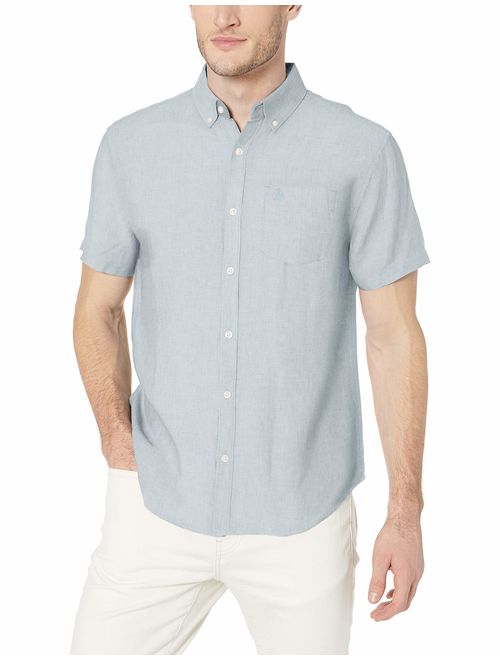 Original Penguin Men's Short Sleeve Linen Shirt