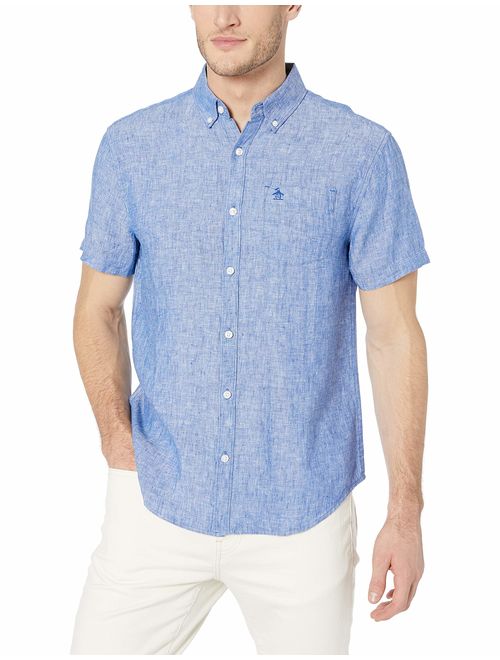 Original Penguin Men's Short Sleeve Linen Shirt