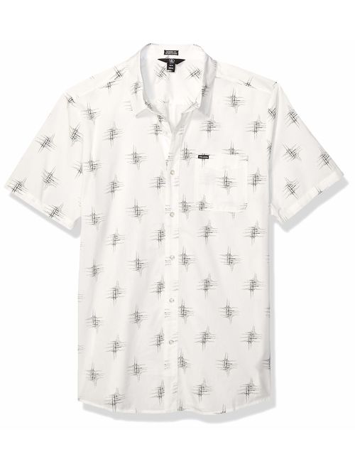 Volcom Men's Marker Fade Button Up Short Sleeve Shirt