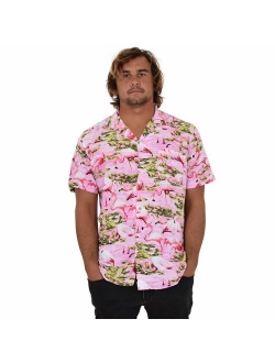 ISLAND STYLE CLOTHING Mens Hawaiian Shirts Flamingo Floral Tropical Party Prints