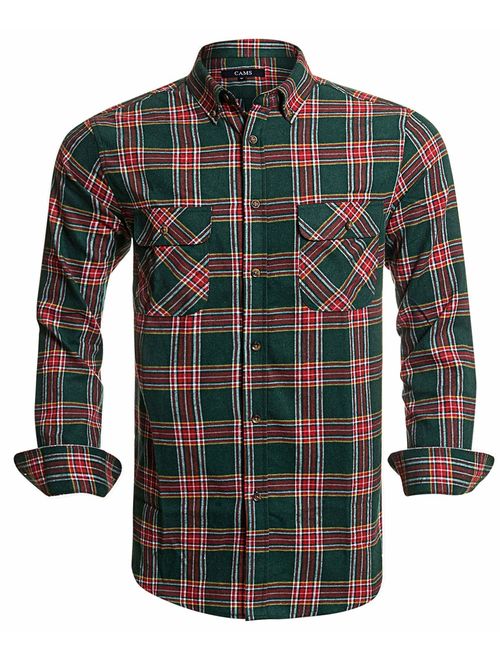 Flannel Shirts for Men Plaid Regular Fit Long Sleeve Button Down Mens Flannel Shirts