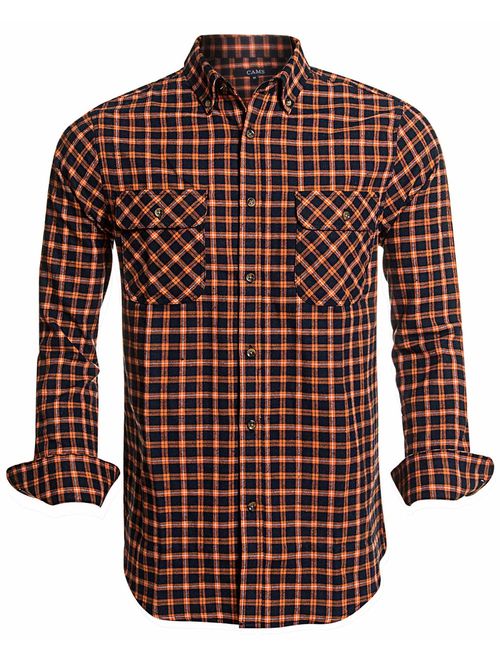 Flannel Shirts for Men Plaid Regular Fit Long Sleeve Button Down Mens Flannel Shirts