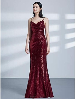 Women Sequin Evening Prom Formal Mermaid Gowns 7339
