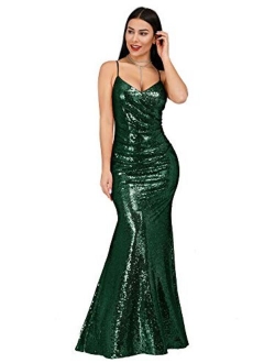 Women Sequin Evening Prom Formal Mermaid Gowns 7339