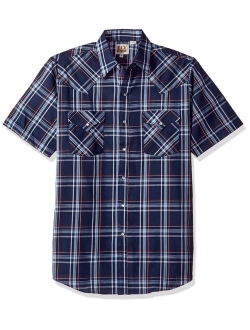 ELY CATTLEMAN Men's Short Sleeve Plaid Western Shirt