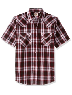 ELY CATTLEMAN Men's Short Sleeve Plaid Western Shirt