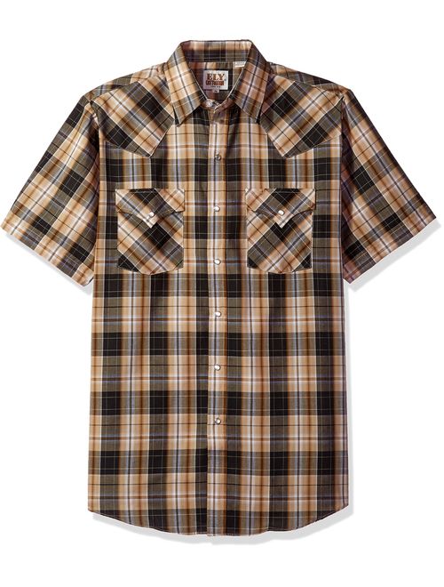 ELY CATTLEMAN Men's Short Sleeve Plaid Western Shirt