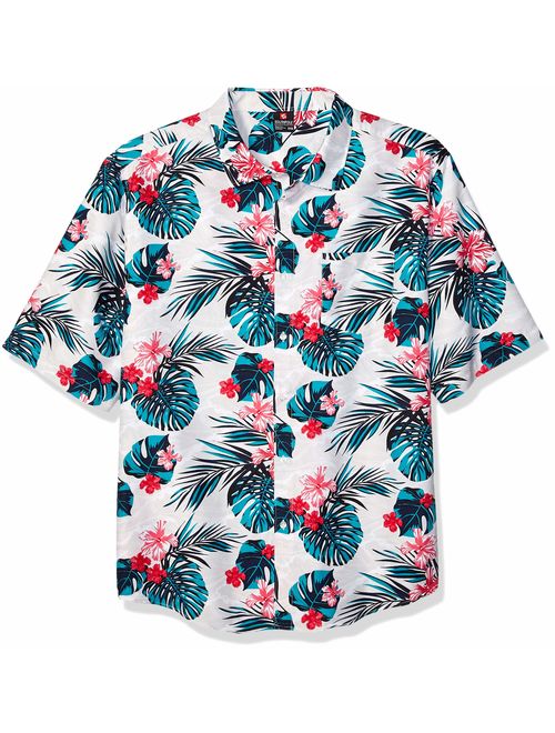 Southpole Men's All Over Print Woven Hawaiian Shirt