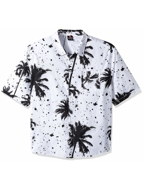 Southpole Men's All Over Print Woven Hawaiian Shirt