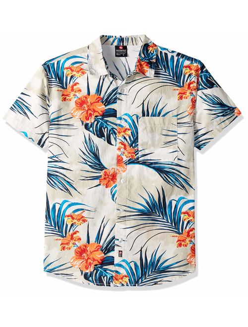 Southpole Men's All Over Print Woven Hawaiian Shirt