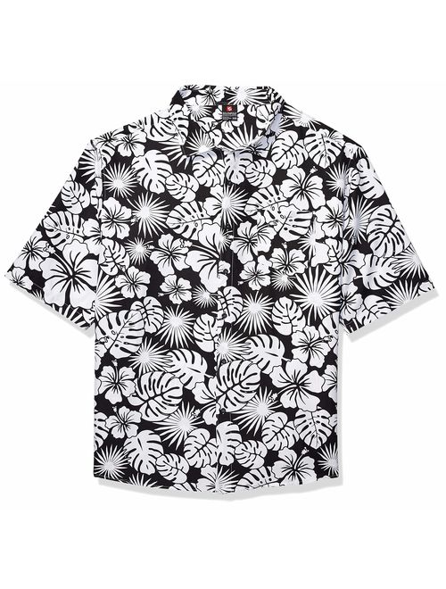 Southpole Men's All Over Print Woven Hawaiian Shirt