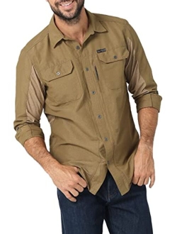 ATG by Wrangler Men's Long Sleeve Mixed Material Shirt