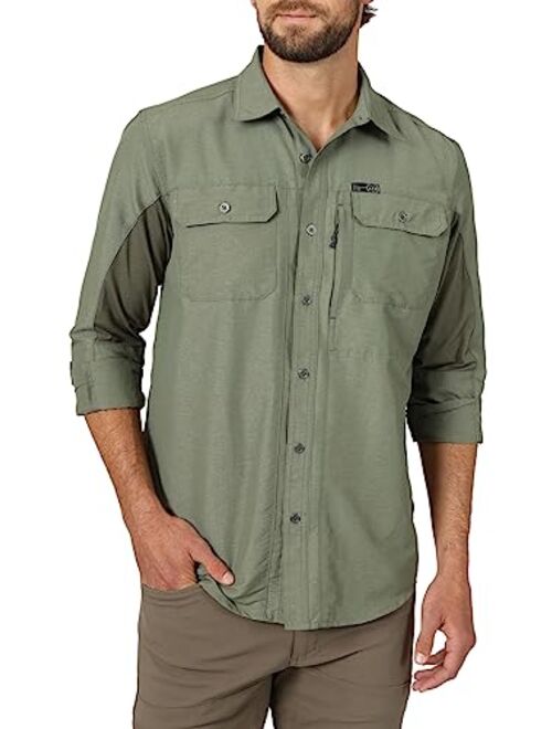 ATG by Wrangler Men's Long Sleeve Mixed Material Shirt