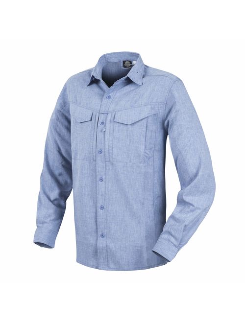 Helikon-Tex Defender Mk2 Gentleman Shirt, Melange Light Blue, Large, Polyester, Urban Line