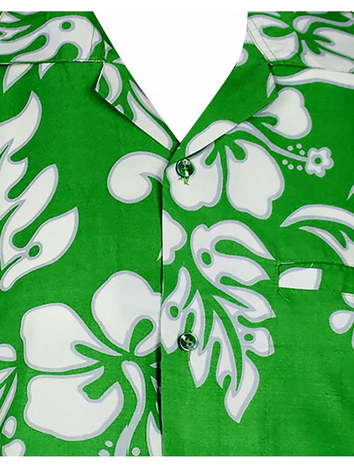 King Kameha Hawaiian Shirt for Men Funky Casual Button Down Very Loud Shortsleeve Unisex Hibiscus