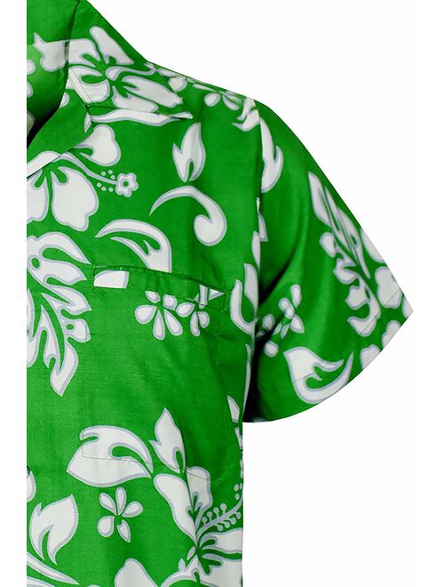 King Kameha Hawaiian Shirt for Men Funky Casual Button Down Very Loud Shortsleeve Unisex Hibiscus