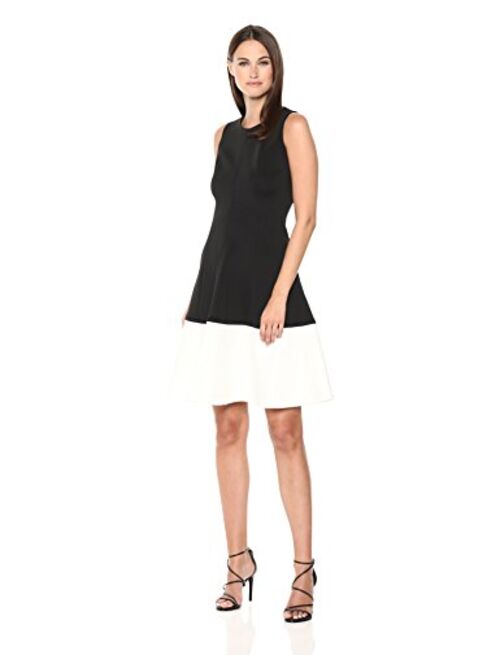 calvin klein colorblock fit and flare dress