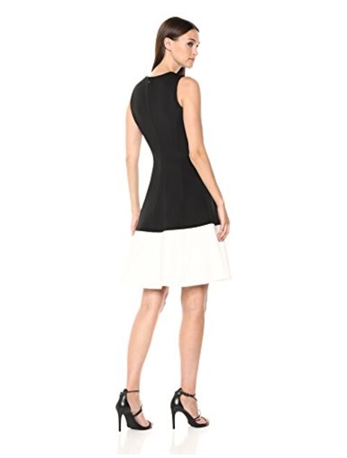 calvin klein colorblock fit and flare dress