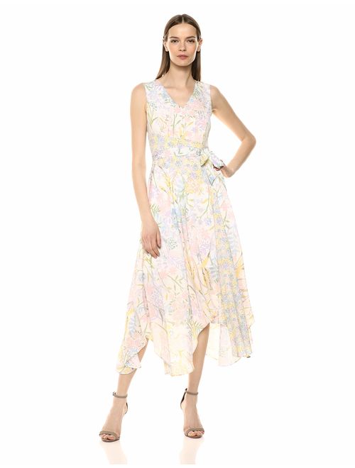 Calvin Klein Women's Belted V-Neck Maxi Dress