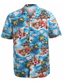 YEAR IN YEAR OUT Mens Hawaiian Shirt Regular Fit Hawaiian Shirts for Men with Quick to Dry Effect