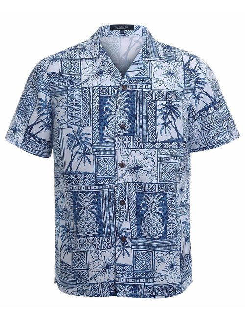 YEAR IN YEAR OUT Mens Hawaiian Shirt Regular Fit Hawaiian Shirts for Men with Quick to Dry Effect