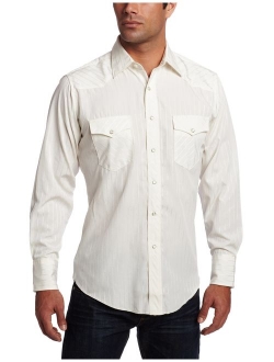 Men's Tall Sport Western Snap Shirt in Dobby Stripe