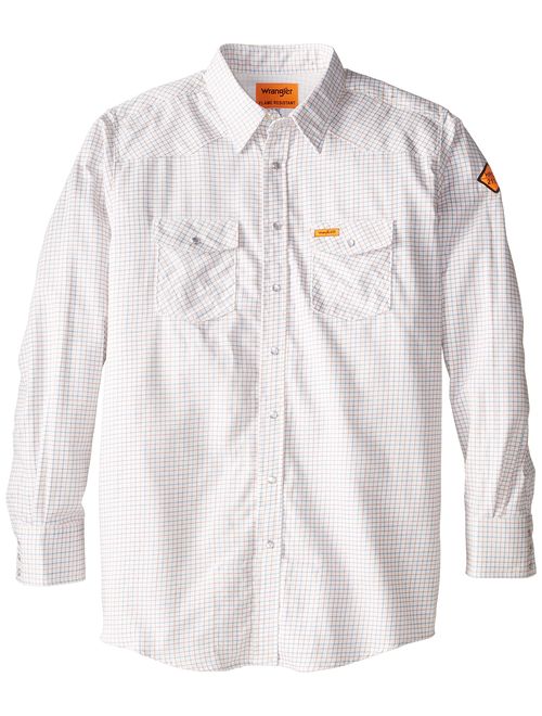 Wrangler Riggs Workwear Men's Big and Tall Flame Resistant Western Work Lightweight Woven Shirt