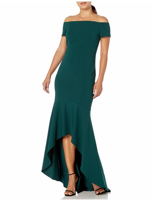 Calvin Klein Women's Off The Shoulder High Low Gown