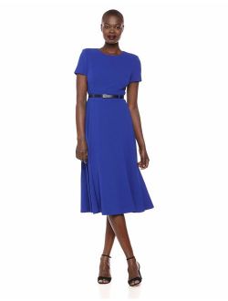 calvin klein belted midi dress