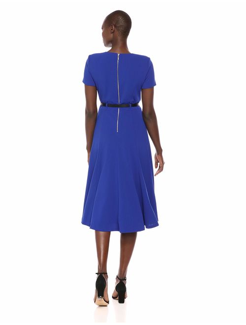 calvin klein belted midi dress