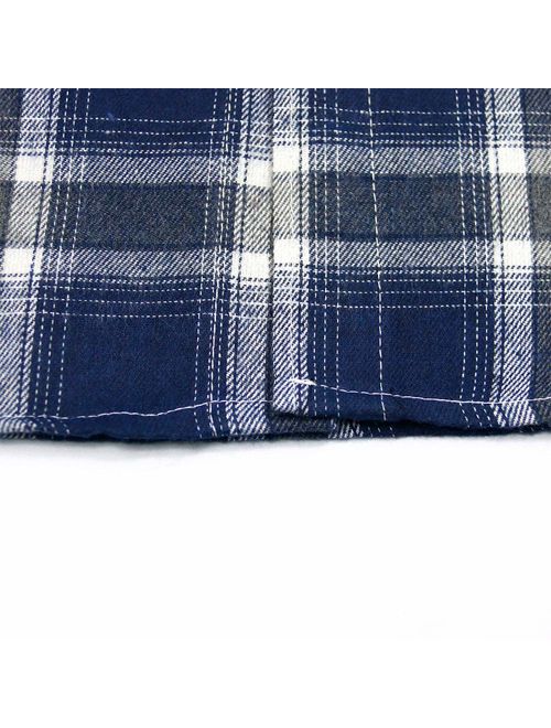 MCULIVOD Sleeveless Plaid Snap-Front Shirt for Men, Cowboy Button Down Shitrs Navy Blue,XX-Large