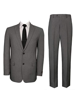 P&L Men's Two-Piece Classic Fit Single Breasted Suit Blazer Tux & Flat Front Trousers