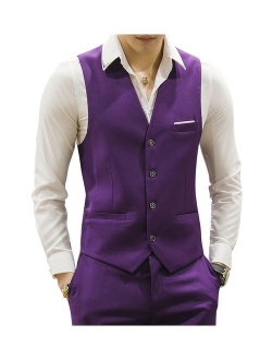 MOGU Mens Waistcoat Casual Suit Vest 18 Colors for Prom Party