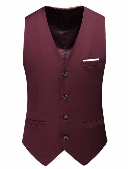 MOGU Mens Waistcoat Casual Suit Vest 18 Colors for Prom Party