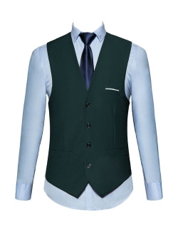 MOGU Mens Waistcoat Casual Suit Vest 18 Colors for Prom Party