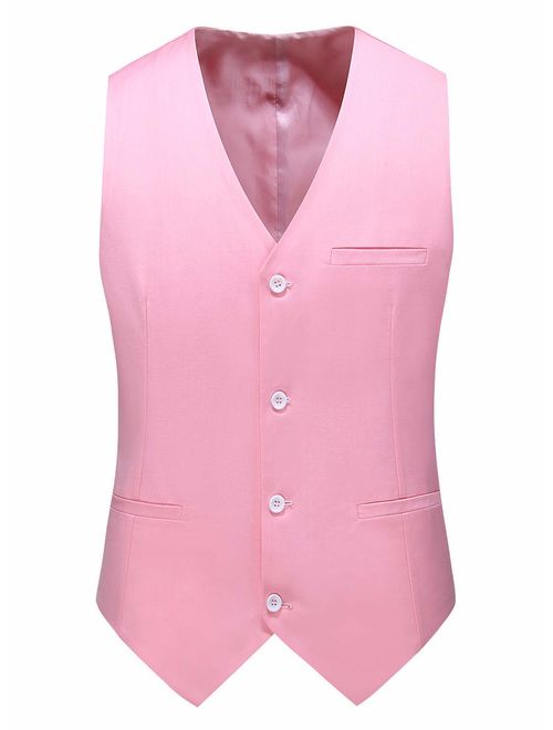 MOGU Mens Waistcoat Casual Suit Vest 18 Colors for Prom Party