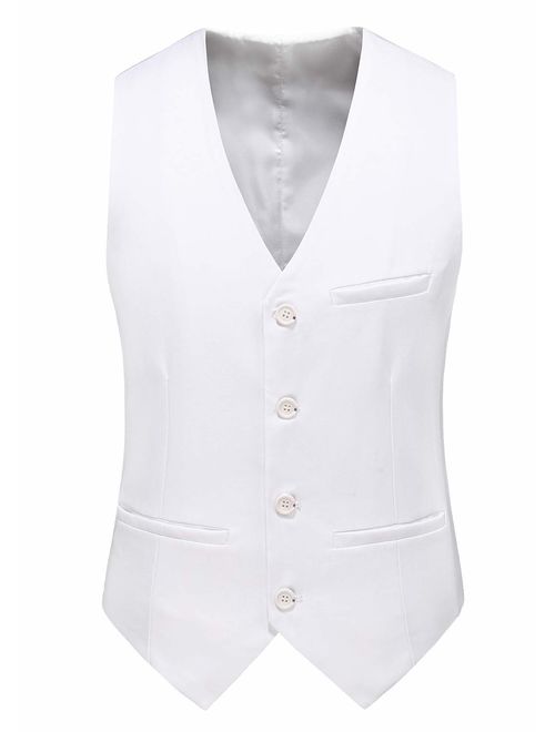 MOGU Mens Waistcoat Casual Suit Vest 18 Colors for Prom Party