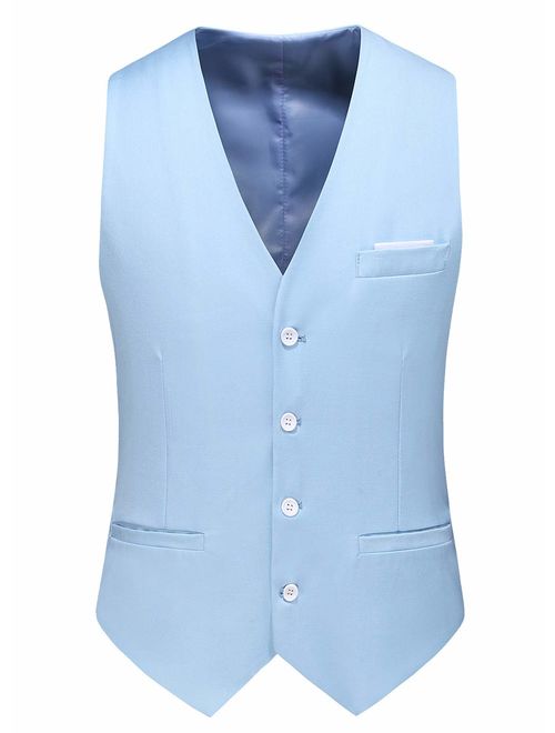 MOGU Mens Waistcoat Casual Suit Vest 18 Colors for Prom Party