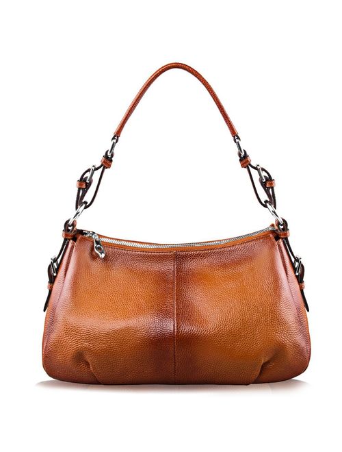 S-ZONE Womens Hobo Genuine Leather Shoulder Bag Top-handle Handbag Ladies Purses