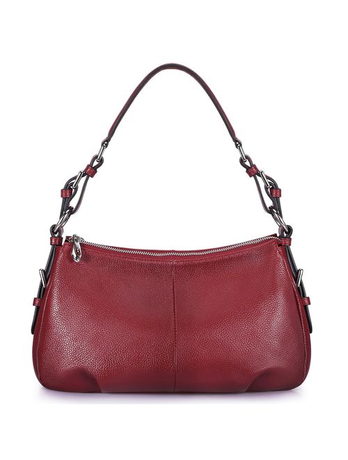 S-ZONE Womens Hobo Genuine Leather Shoulder Bag Top-handle Handbag Ladies Purses