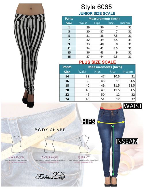 Black & White Striped 5 Pockets Classic Skinny Jeans