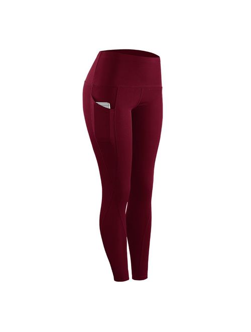 High Elastic Leggings Pant Women Solid Stretch Compression Sportswear Casual Yoga Jogging Leggings Pants With Pocket