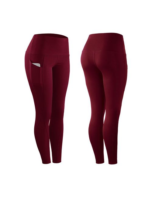 High Elastic Leggings Pant Women Solid Stretch Compression Sportswear Casual Yoga Jogging Leggings Pants With Pocket