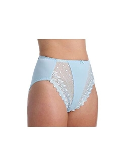 Women's Valmont 2320 Embroidered Lace and Satin Hi-Cut Brief Panties