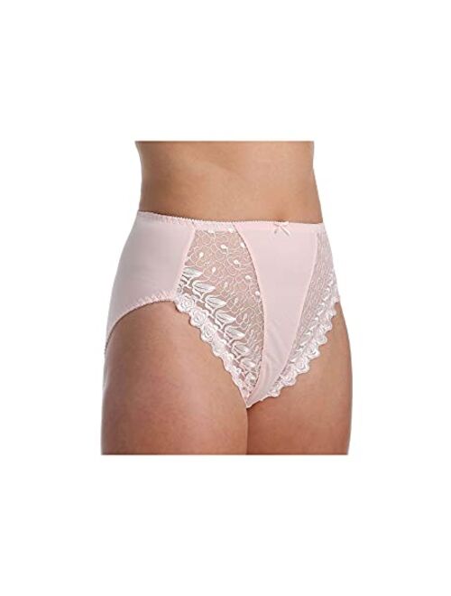 Women's Valmont 2320 Embroidered Lace and Satin Hi-Cut Brief Panties