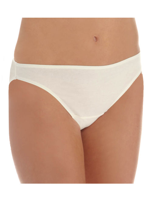 Women's Cottonique W22206C Natural Organic Cotton Bikini Brief Panty - 2 Pack